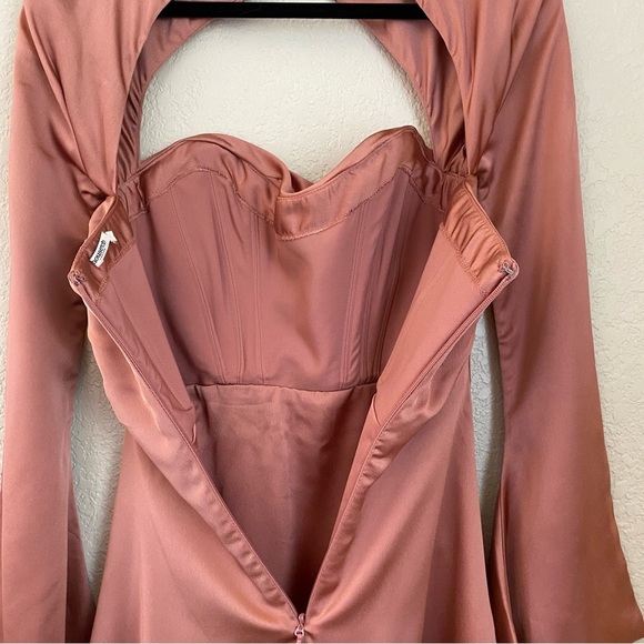 House‎ of CB Toira Satin Corset Rose Pink Flare Mini Dress NWOT size XS - Picture 10 of 15